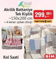 SESLİ HOME AKRİLİK BATTANİYE TEK KİŞİLİK 150X200 CM